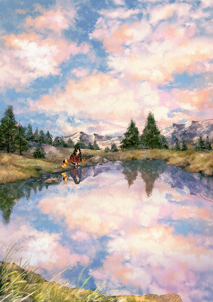 韩国插画师森林女孩日记图文,水彩插画森林女孩日记