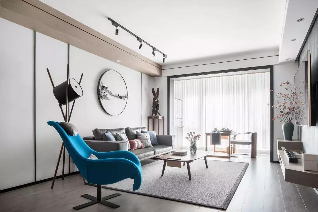 高级灰轻奢新中式装修风格,2021140平米轻奢新中式装修风格