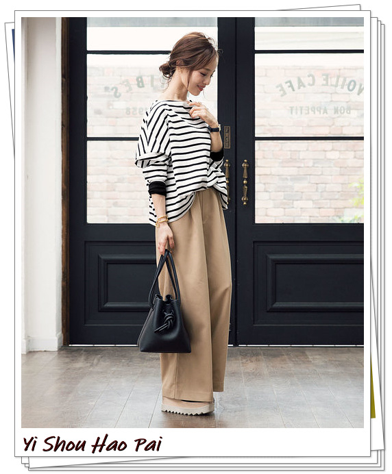 横条纹长款上衣怎么搭,横条纹长袖上衣外搭