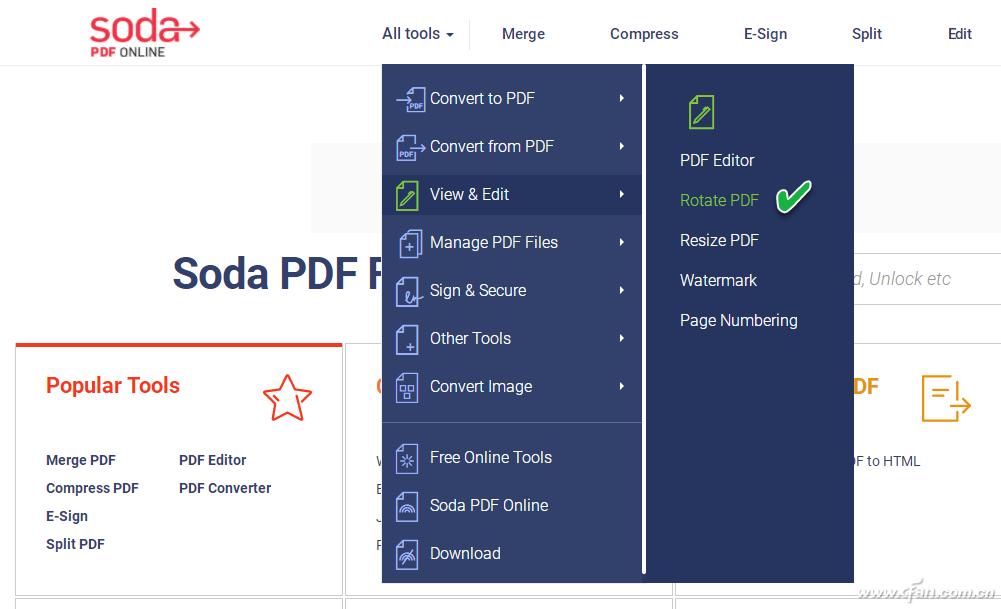 pdf怎么选择性旋转页面,pdf免费在线处理网页