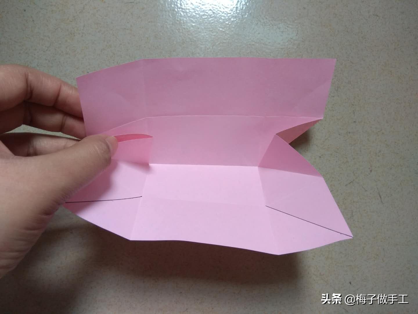 手工折纸抽纸盒教程简单,折纸手工大全折纸盒