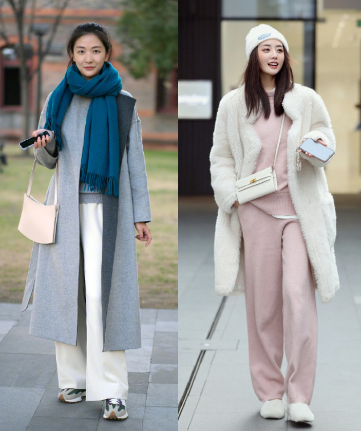 韩国大衣街拍,中国韩国街拍对比