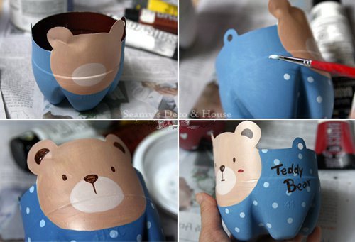 可乐瓶盖自制简易盆栽,可乐瓶废物利用做盆栽