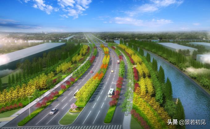 绿化带设计景观鸟瞰图,道路景观绿化设计方案怎么写