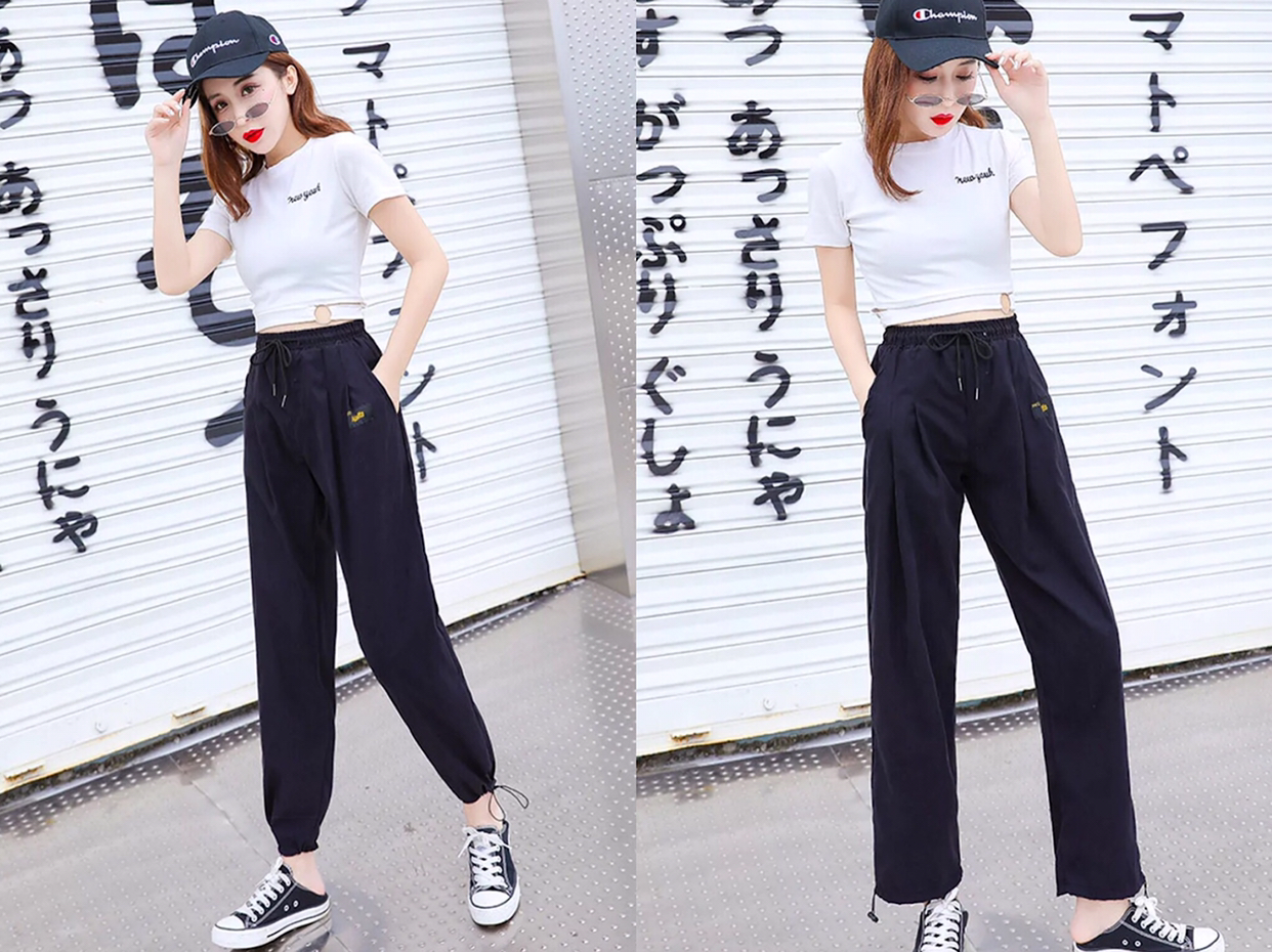 白色棉麻哈伦裤怎么搭配,夏天白色哈伦裤搭配什么上衣好看