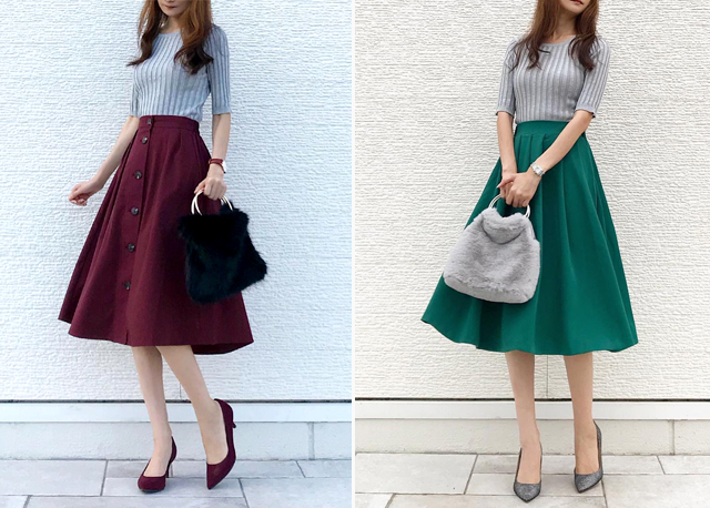 半身裙主要怎么搭配呢,一条半身裙的各种搭配