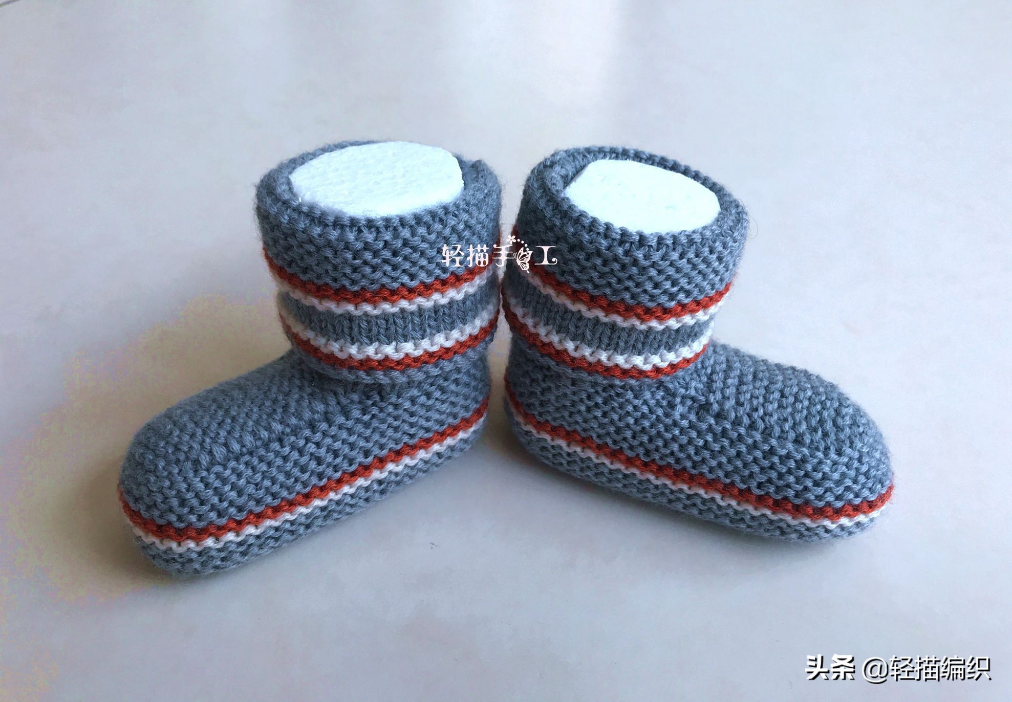 婴儿毛线鞋高帮编织教程,高筒毛线鞋婴儿鞋教程完整版