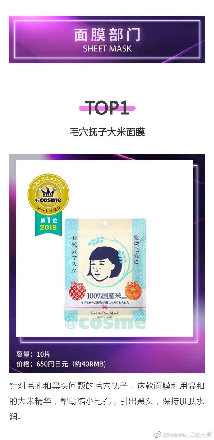 2018cosme大赏完整名单,cosme大赏2019完整