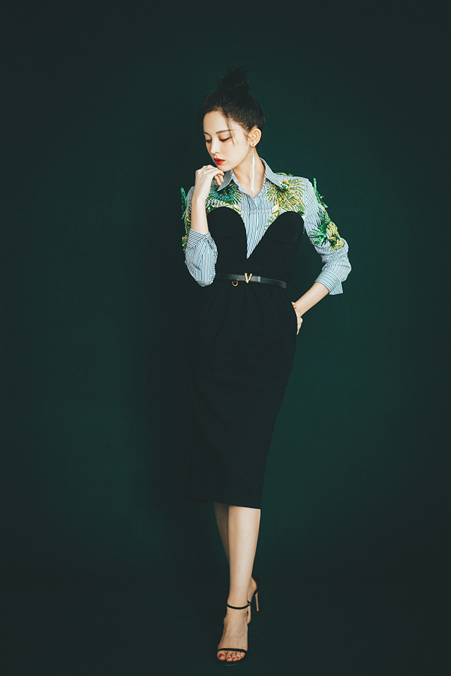 娜扎黑色深v吊带裙完整版,娜扎黑色深v吊带裙路人视角