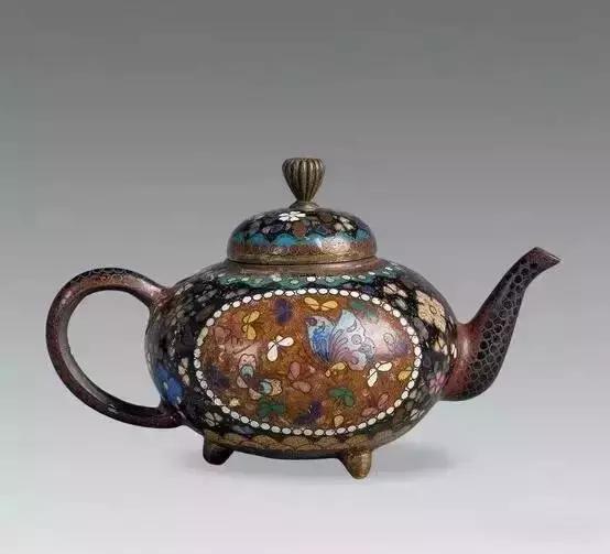 中国古漆器茶壶,古青花瓷茶壶