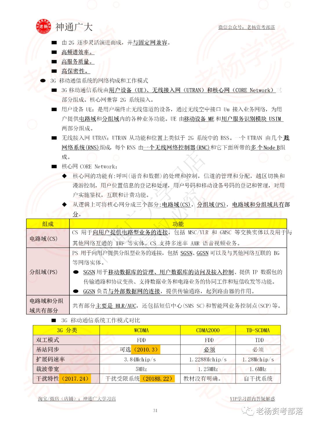 老杨学堂-第三代蜂窝移动通信网络