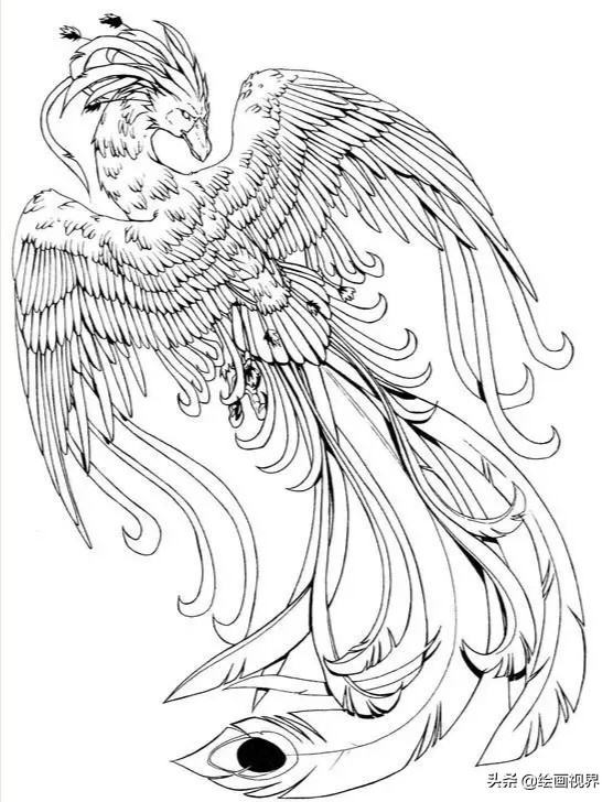 凤鸟纹怎么画最简单,凤纹手绘图片大全