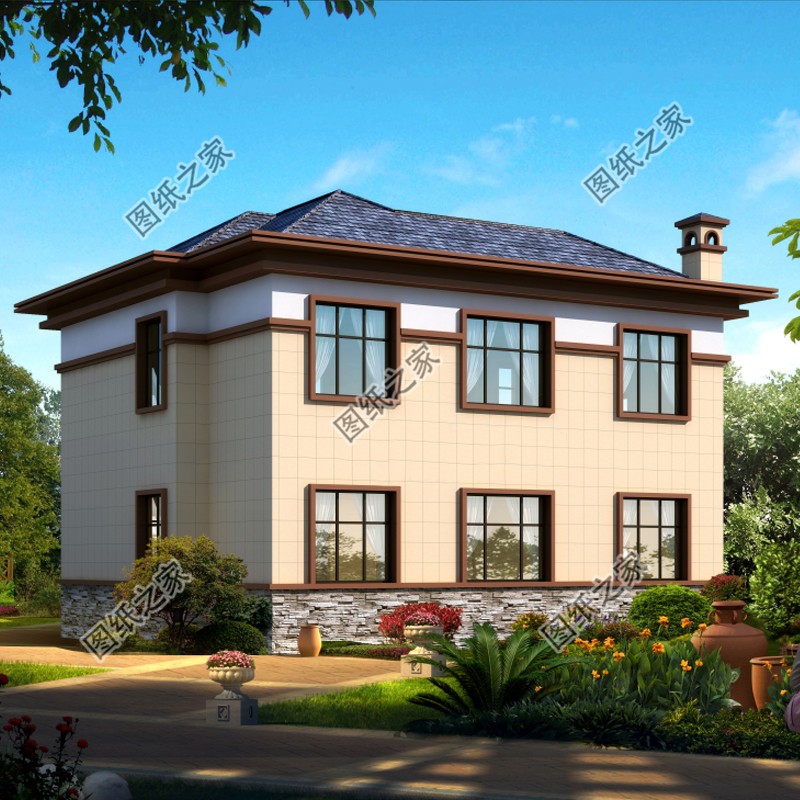 三款带烟囱的漂亮别墅，袅袅炊烟，重回儿时的记忆