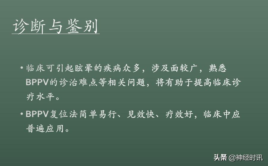 良性位置性眩晕诊断和治疗指南,良性阵发性位置性眩晕的诊断标准