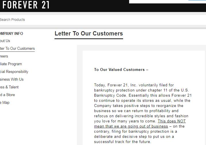电商竞争的又一个牺牲品？Forever21宣布破产，网友：质量太差
