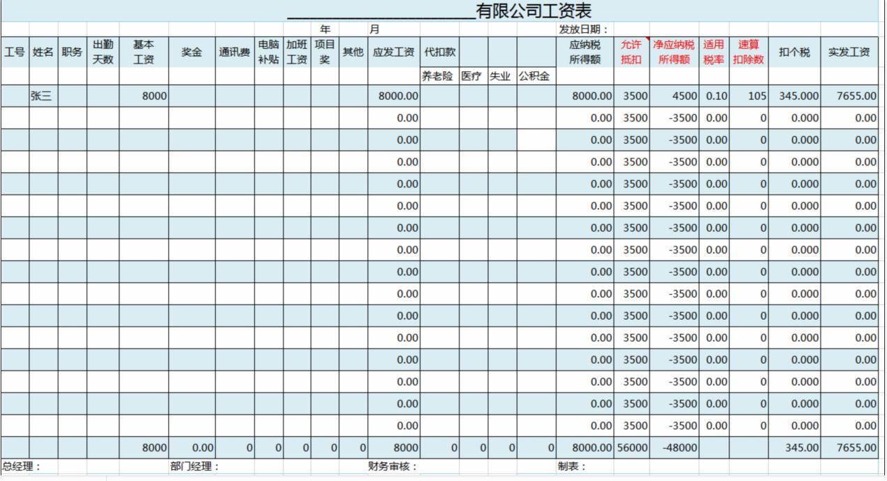 excel员工工资动态模板,工资报表模板excel的做法