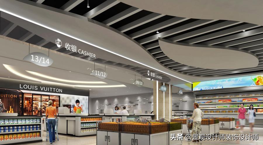 商场店铺设计案例图纸,超市设计图解大全