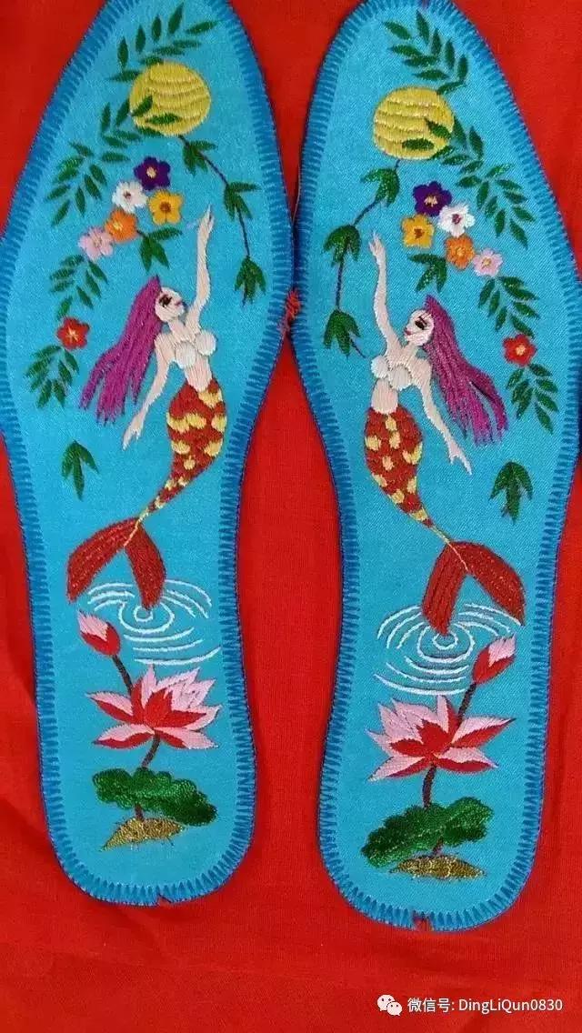 鞋垫手工刺绣最好看复杂的图案,刺绣作品展示简单