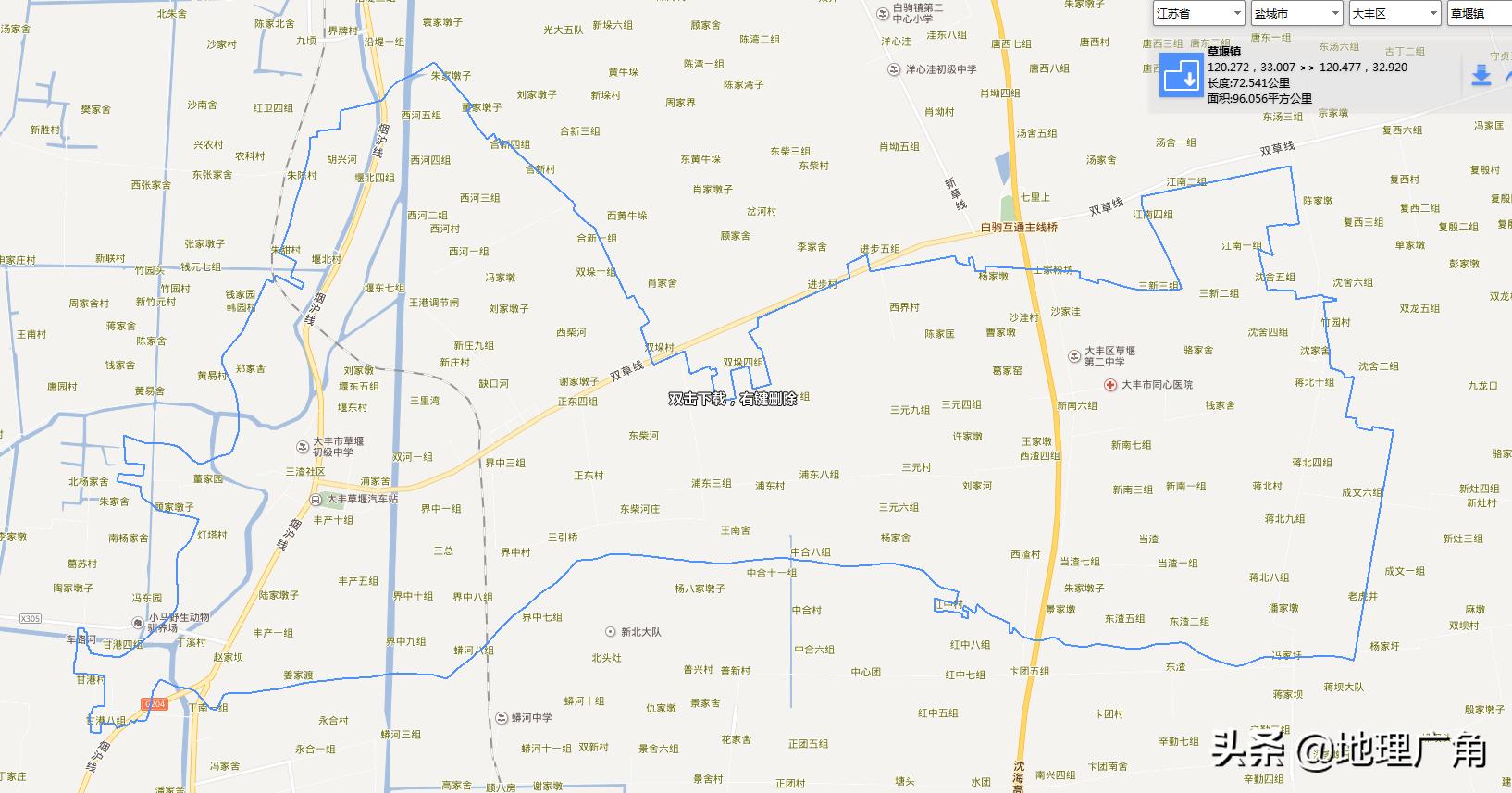 盐城市大丰区行政区划地图,江苏省盐城市大丰区最新地图