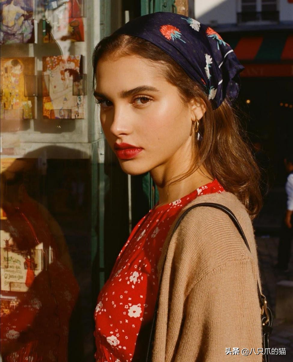 头巾戴法女士,异域风头巾教程