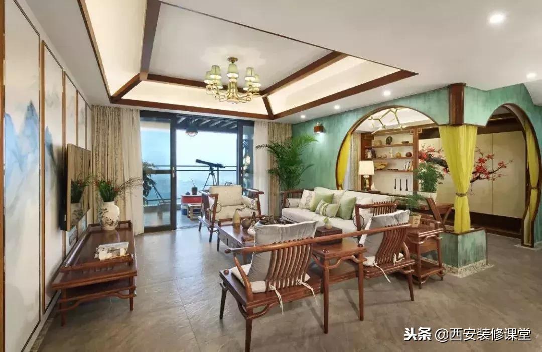 30款新中式客厅骨子里的东方韵味,30款中式客厅韵味十足