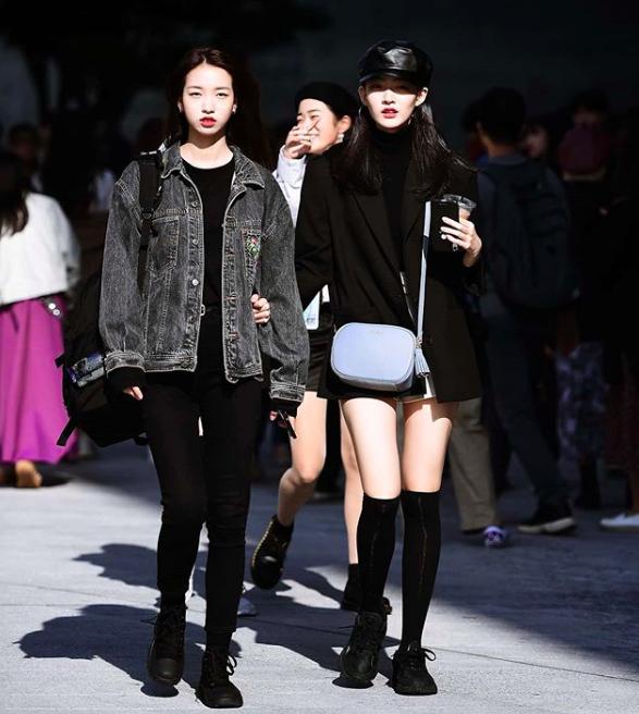 韩国小姐姐格子外套穿搭,韩国女童春装