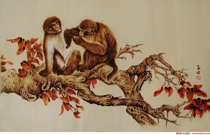 田玉田烙画动物作品欣赏,田玉田烙画多少钱