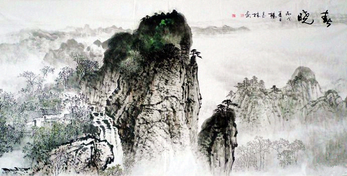 杨昌林山水画写生,杨昌林山水画鸿运当头