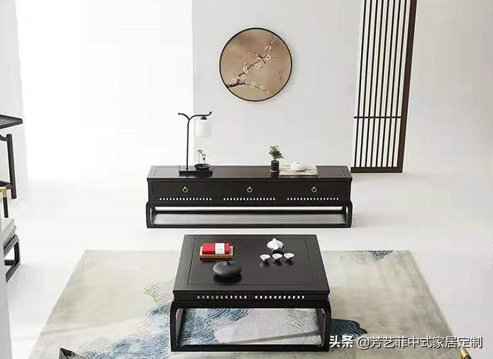 新中式家具客厅布置,新中式家具打柜子效果图