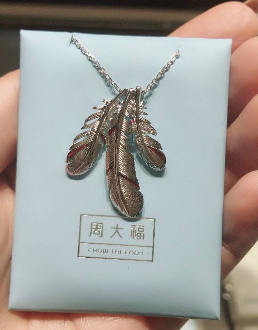 周大福新出的蝴蝶项链,周大福羽毛项链视频