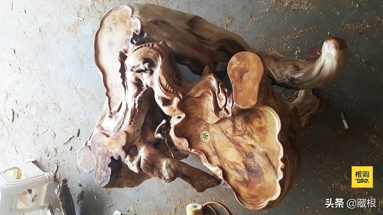 小叶桢楠树根做根雕茶几怎么样,根雕茶几全过程