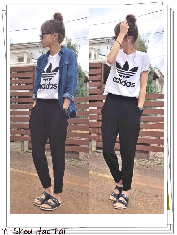 Adidas的单品怎么搭？日本时尚女人的运动风穿搭示范，时髦吸睛