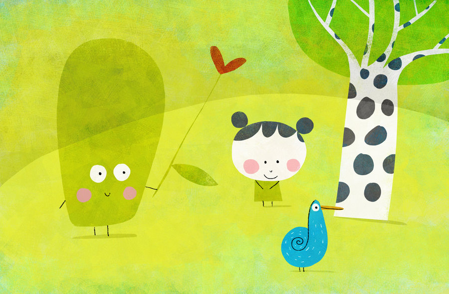 超有爱儿童插画临摹集,充满童趣的节日插画作品