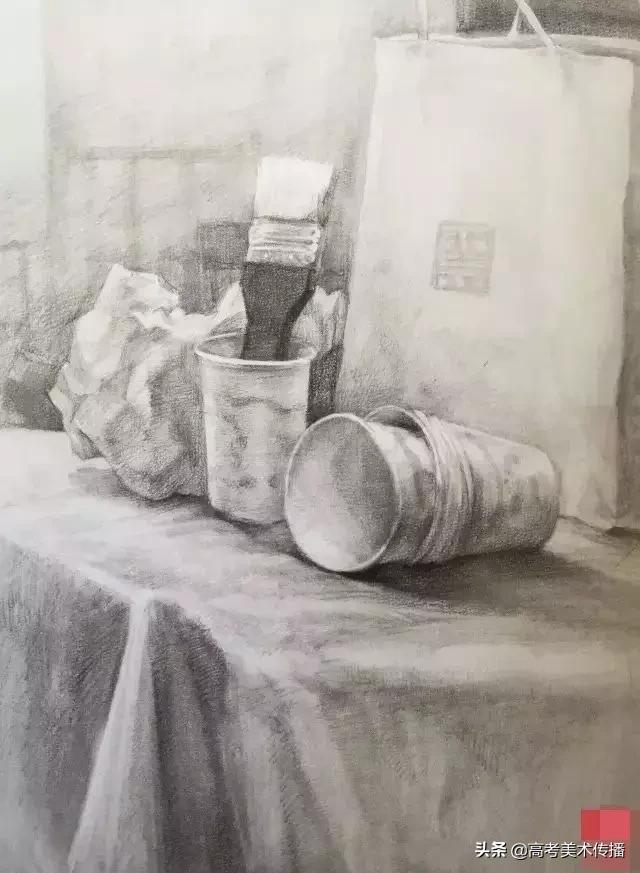 西安美院静物素描高分卷,西安美院素描半身像高分卷