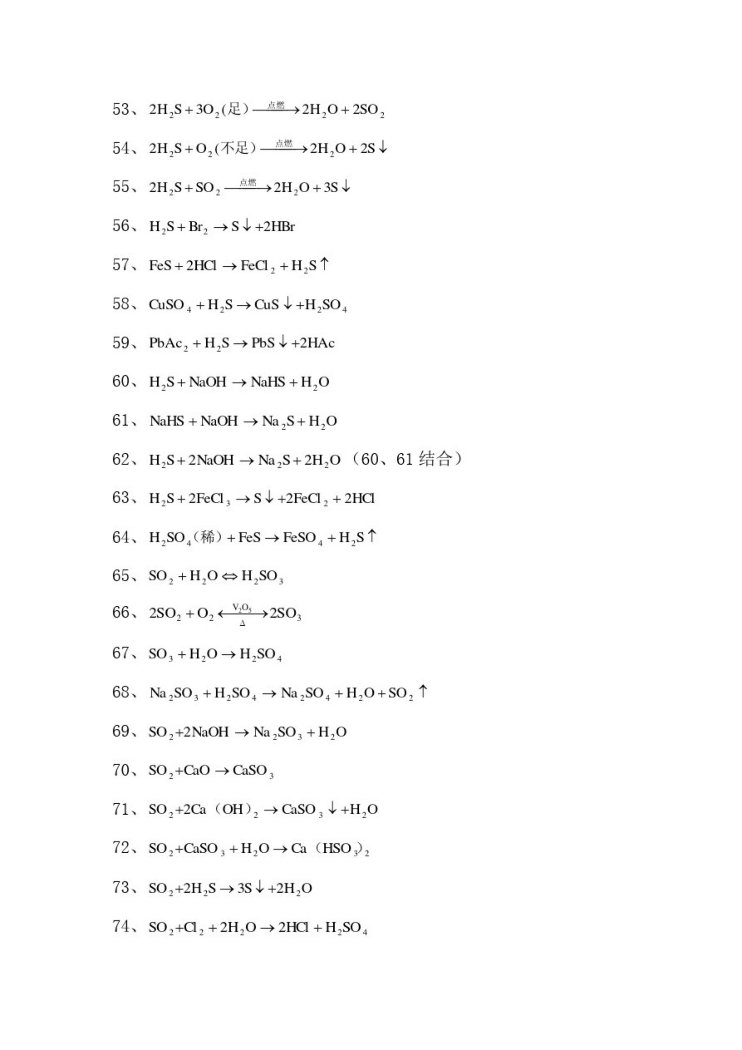 高中化学课本方程式集合,高中化学方程式超全整理快来查收