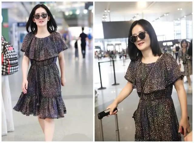 谢娜穿高级感连衣裙,谢娜穿三宅连衣裙