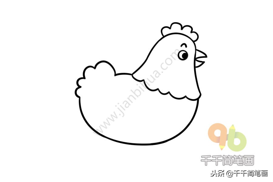画大公鸡和小鸡的简笔画,大公鸡的多种简笔画