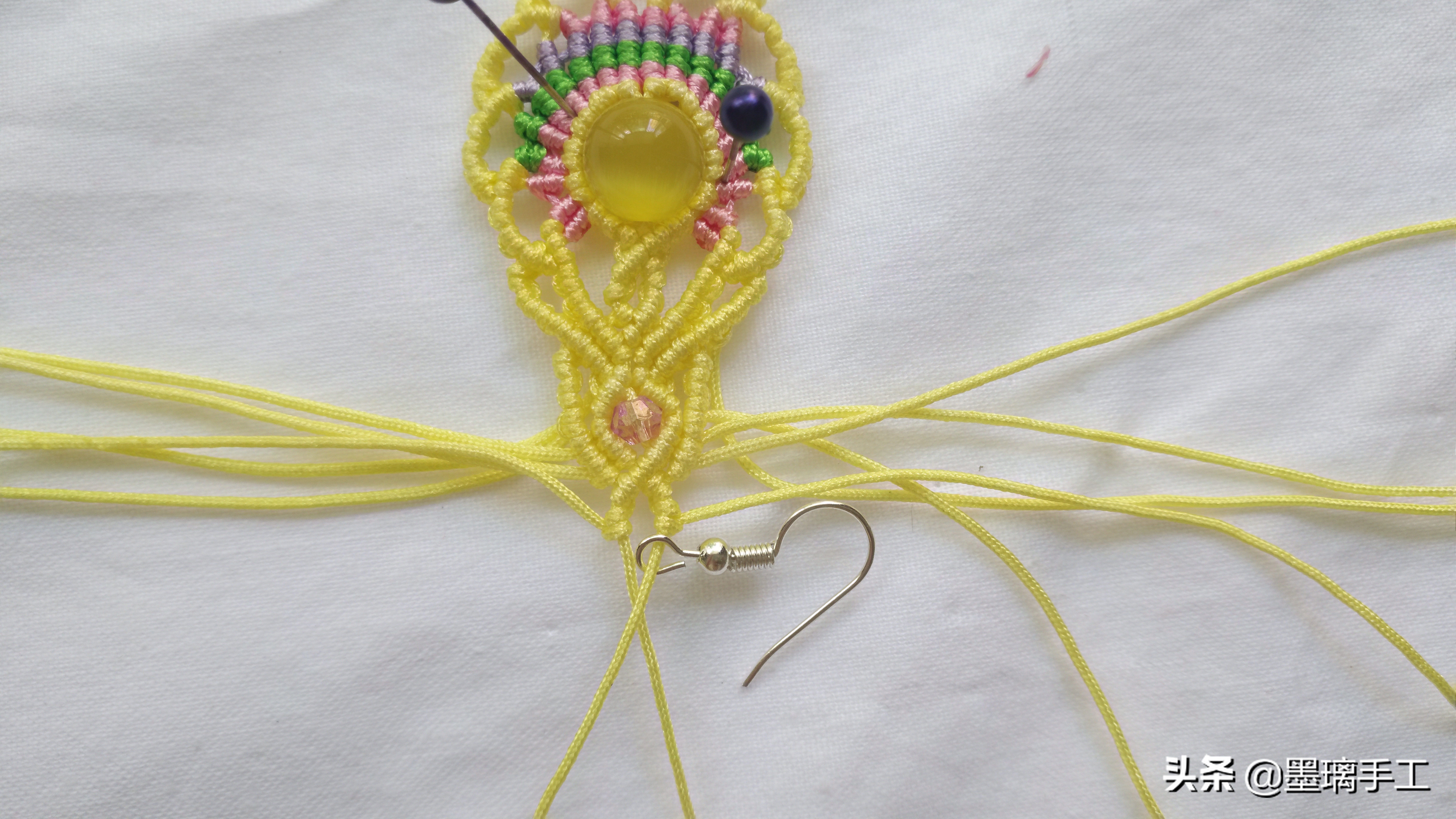 复古耳环编绳教程,简单北欧风手工编绳