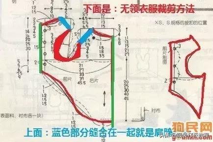 狗狗衣裁剪图纸,狗狗四脚衣服裁剪公式