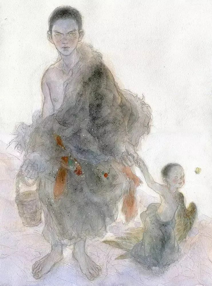 大鱼海棠唯美漫画插画设计,马克笔插画大鱼海棠