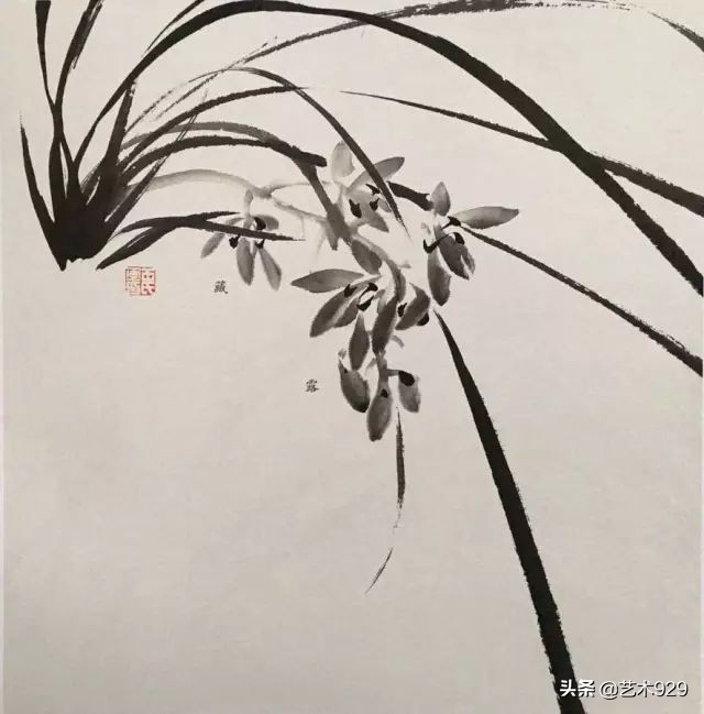 国画兰花画法免费技法教程,国画兰花绘画图