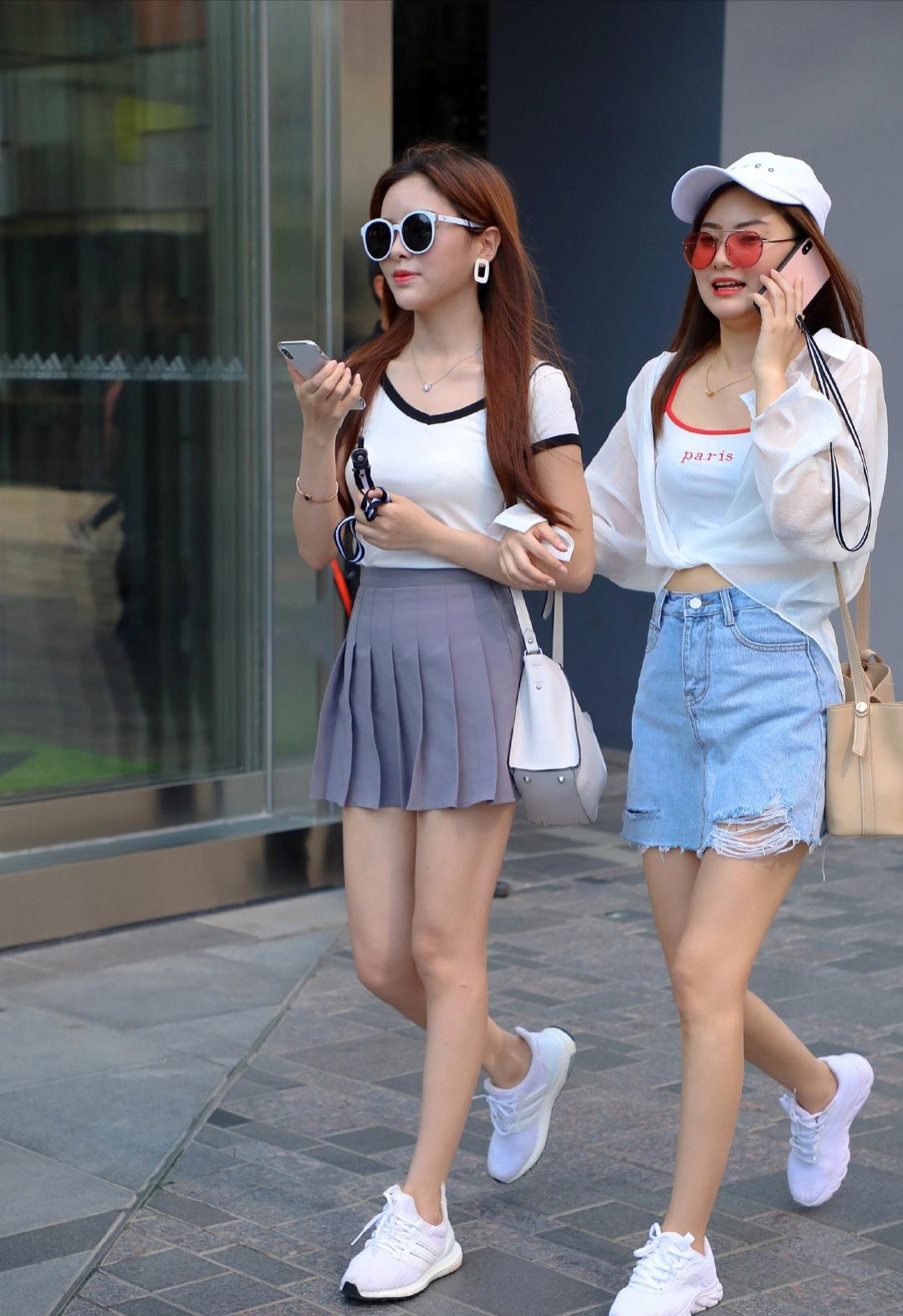 女生短裤短裙搭配潮流夏,短裙短裤推荐高个子女生