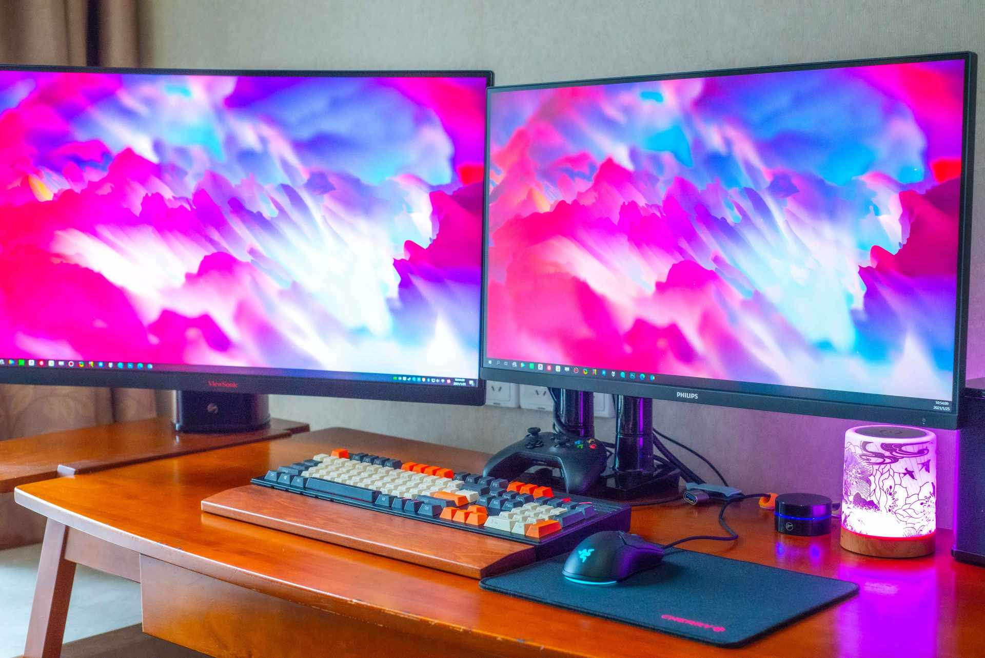 电脑显示器双屏上下支架推荐,显示器桌面挂式两用支架