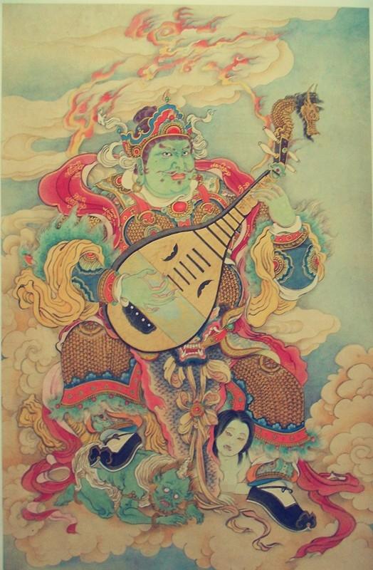 李云中四大天王白描高清图片,佛教四大天王工笔重彩