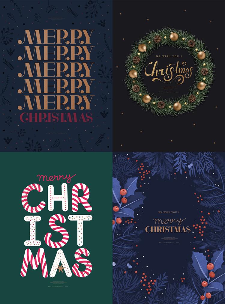 圣诞节主题海报制作图片,圣诞节海报素材和教程视频