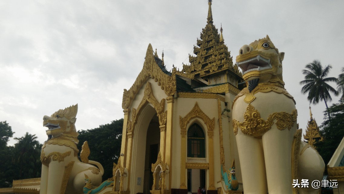 缅甸仰光大金塔全景图,仰光大金塔和勐焕大金塔全景