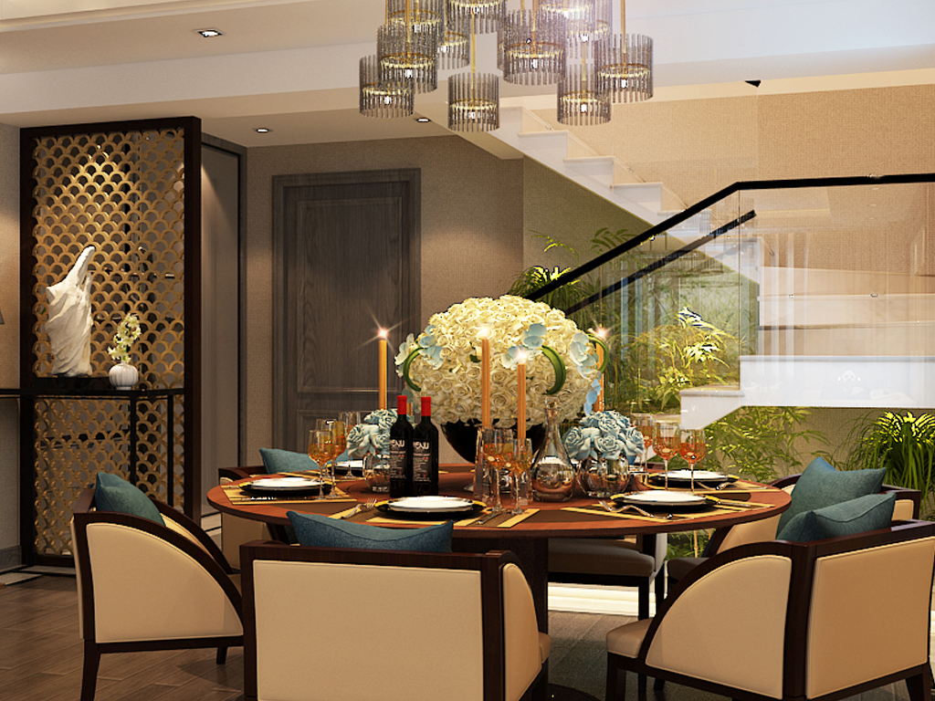 中式豪华别墅,千平新中式顶级别墅