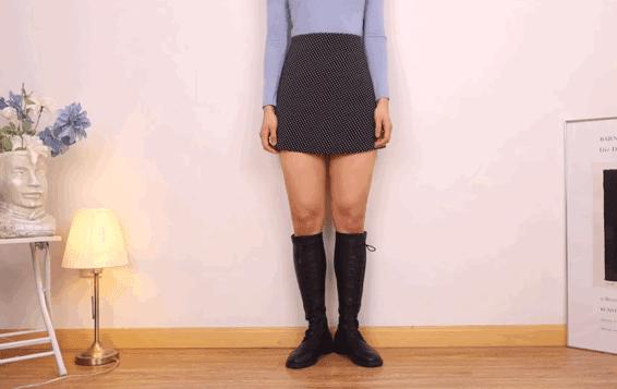 胖mm粗腿马丁靴冬季加绒羊羔绒,今年最火的中筒靴粗腿圆头马丁靴