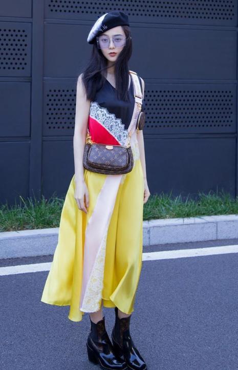 范冰冰孕妇装图片,范冰冰穿薄纱黄色衣服