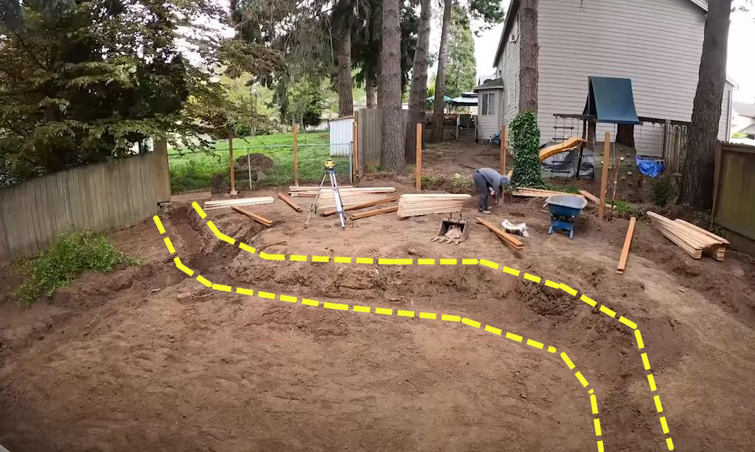 花园铺石板路效果图,院子石板路改造效果图